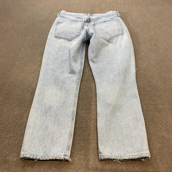 AGOLDE Straight Leg Jeans Womens 29 Light Wash High Rise Distressed Denim Boho - Picture 4 of 13